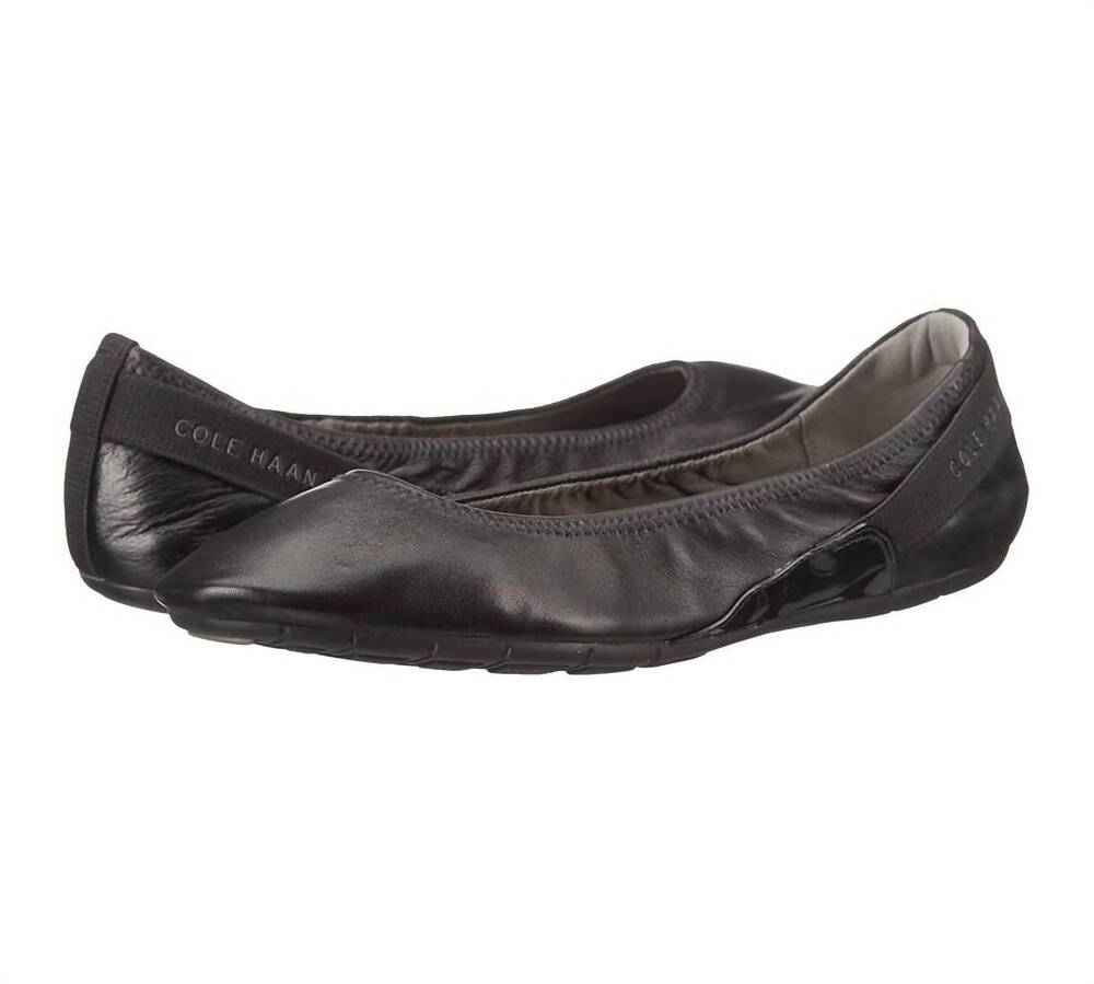 NEW COLE HAAN women's zerogrand shoes in black/black patent